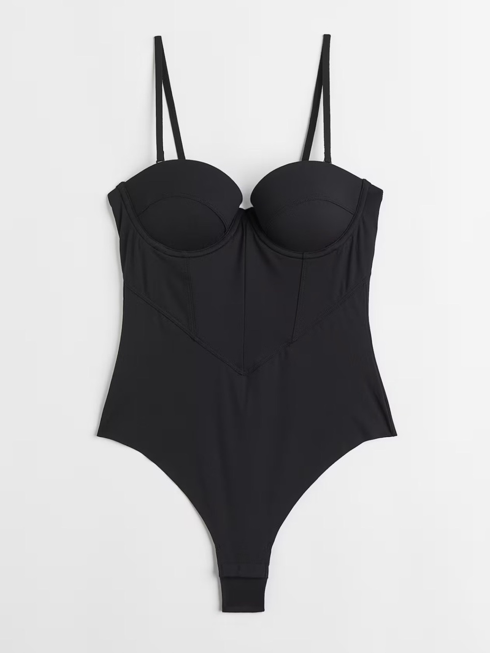 H&M Black One-Piece Bodysuit with Molded Cups size 6